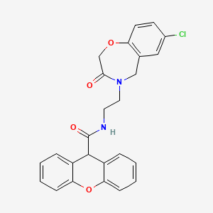 N-(2-(7-chloro-3-oxo-2,3-dihydrobenzo[f][1,4]oxazepin-4(5H)-yl)ethyl)-9H-xanthene-9-carboxamide