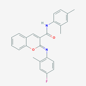 (2Z)-N-(2,4-dimethylphenyl)-2-[(4-fluoro-2-methylphenyl)imino]-2H-chromene-3-carboxamide