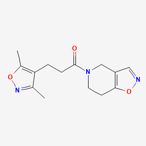 molecular formula C14H17N3O3 B2568835 1-(6,7-dihydroisoxazolo[4,5-c]pyridin-5(4H)-yl)-3-(3,5-dimethylisoxazol-4-yl)propan-1-one CAS No. 2034427-71-7