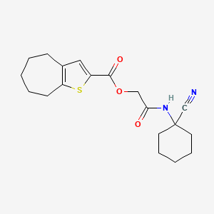 molecular formula C19H24N2O3S B2568842 [2-[(1-cyanocyclohexyl)amino]-2-oxoethyl] 5,6,7,8-tetrahydro-4H-cyclohepta[b]thiophene-2-carboxylate CAS No. 873950-95-9