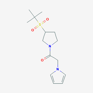 molecular formula C14H22N2O3S B2568844 1-(3-(tert-butylsulfonyl)pyrrolidin-1-yl)-2-(1H-pyrrol-1-yl)ethanone CAS No. 1797639-81-6