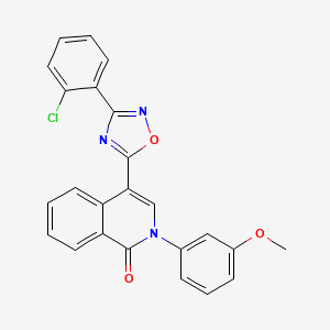 molecular formula C24H16ClN3O3 B2568852 4-(3-(2-chlorophenyl)-1,2,4-oxadiazol-5-yl)-2-(3-methoxyphenyl)isoquinolin-1(2H)-one CAS No. 1359478-46-8