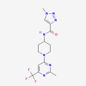 molecular formula C15H18F3N7O B2568853 1-甲基-N-(1-(2-甲基-6-(三氟甲基)嘧啶-4-基)哌啶-4-基)-1H-1,2,3-三唑-4-甲酰胺 CAS No. 2034599-08-9