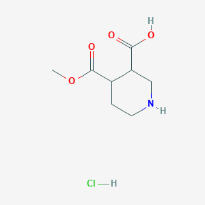 molecular formula C8H14ClNO4 B2568870 4-Methoxycarbonylpiperidine-3-carboxylic acid;hydrochloride CAS No. 2253638-56-9