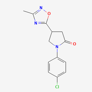 molecular formula C13H12ClN3O2 B2568876 1-(4-Chlorophenyl)-4-(3-methyl-1,2,4-oxadiazol-5-yl)-2-pyrrolidinone CAS No. 1171692-39-9