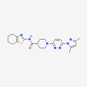 molecular formula C22H27N7OS B2568883 1-(6-(3,5-dimethyl-1H-pyrazol-1-yl)pyridazin-3-yl)-N-(4,5,6,7-tetrahydrobenzo[d]thiazol-2-yl)piperidine-4-carboxamide CAS No. 1351594-65-4