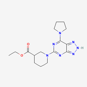 ethyl 1-(7-(pyrrolidin-1-yl)-3H-[1,2,3]triazolo[4,5-d]pyrimidin-5-yl)piperidine-3-carboxylate