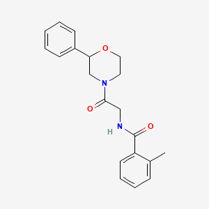 molecular formula C20H22N2O3 B2568897 2-methyl-N-(2-oxo-2-(2-phenylmorpholino)ethyl)benzamide CAS No. 953984-84-4