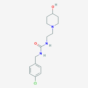 molecular formula C15H22ClN3O2 B2568899 1-(4-氯苄基)-3-(2-(4-羟基哌啶-1-基)乙基)脲 CAS No. 1797223-91-6