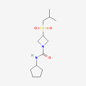 molecular formula C13H24N2O3S B2568902 N-环戊基-3-(异丁基磺酰基)氮杂环丁烷-1-甲酰胺 CAS No. 1797692-85-3