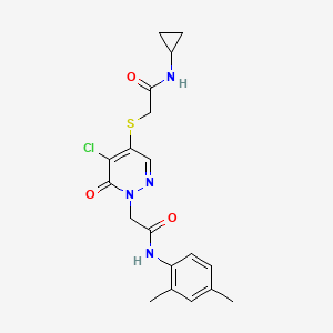 2-((5-chloro-1-(2-((2,4-dimethylphenyl)amino)-2-oxoethyl)-6-oxo-1,6-dihydropyridazin-4-yl)thio)-N-cyclopropylacetamide