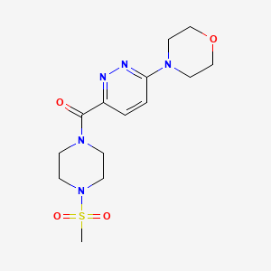 molecular formula C14H21N5O4S B2568906 (4-(Methylsulfonyl)piperazin-1-yl)(6-morpholinopyridazin-3-yl)methanone CAS No. 1396790-59-2