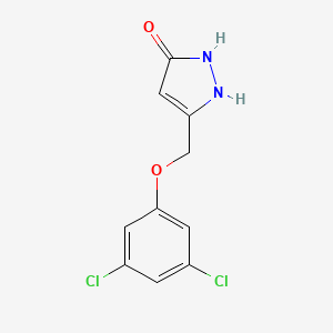 molecular formula C10H8Cl2N2O2 B2568913 5-[(3,5-Dichlorophenoxy)methyl]-4-pyrazoline-3-one CAS No. 1227692-67-2