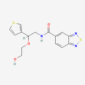 molecular formula C15H15N3O3S2 B2568915 N-(2-(2-hydroxyethoxy)-2-(thiophen-3-yl)ethyl)benzo[c][1,2,5]thiadiazole-5-carboxamide CAS No. 2034313-81-8