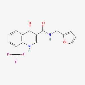 molecular formula C16H11F3N2O3 B2568917 N-(2-furylmethyl)[4-hydroxy-8-(trifluoromethyl)(3-quinolyl)]carboxamide CAS No. 946360-30-1