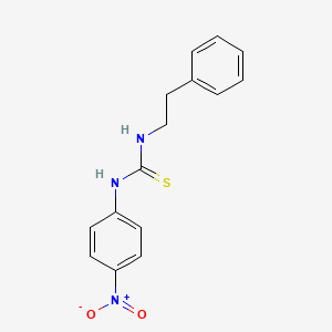 molecular formula C15H15N3O2S B2568922 ((4-Nitrophenyl)amino)((2-phenylethyl)amino)methane-1-thione CAS No. 219521-60-5