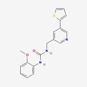 molecular formula C18H17N3O2S B2568924 1-(2-甲氧基苯基)-3-((5-(噻吩-2-基)吡啶-3-基)甲基)脲 CAS No. 2034411-35-1
