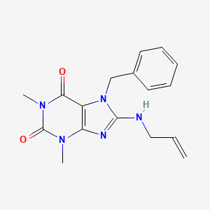 molecular formula C17H19N5O2 B2568926 7-苄基-1,3-二甲基-8-(丙-2-烯基氨基)嘌呤-2,6-二酮 CAS No. 333755-46-7