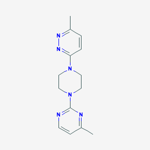 molecular formula C14H18N6 B2568929 3-Methyl-6-[4-(4-methylpyrimidin-2-yl)piperazin-1-yl]pyridazine CAS No. 2380094-79-9