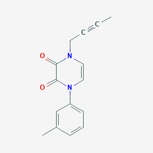 molecular formula C15H14N2O2 B2568931 1-But-2-ynyl-4-(3-methylphenyl)pyrazine-2,3-dione CAS No. 2380072-07-9