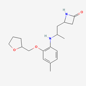 molecular formula C18H26N2O3 B2568932 4-[2-[4-Methyl-2-(oxolan-2-ylmethoxy)anilino]propyl]azetidin-2-one CAS No. 2249210-04-4