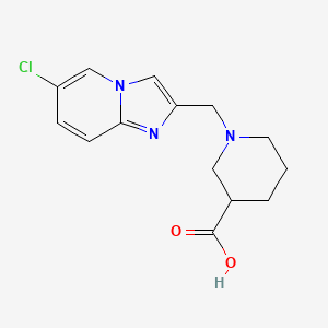 molecular formula C14H16ClN3O2 B2568950 1-((6-Chloroimidazo[1,2-a]pyridin-2-yl)methyl)piperidine-3-carboxylic acid CAS No. 1156145-02-6