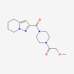 molecular formula C15H22N4O3 B2568952 2-methoxy-1-(4-{4H,5H,6H,7H-pyrazolo[1,5-a]pyridine-2-carbonyl}piperazin-1-yl)ethan-1-one CAS No. 2034263-22-2