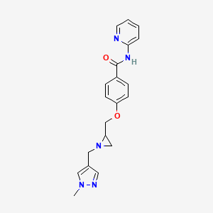 4-[[1-[(1-Methylpyrazol-4-yl)methyl]aziridin-2-yl]methoxy]-N-pyridin-2-ylbenzamide