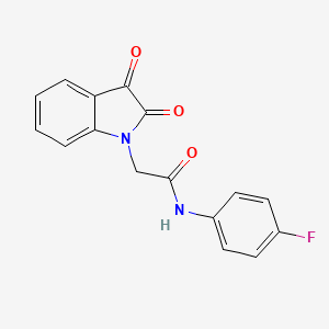 molecular formula C16H11FN2O3 B2568960 2-(2,3-dioxoindol-1-yl)-N-(4-fluorophenyl)acetamide CAS No. 518351-12-7