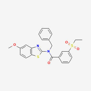 molecular formula C24H22N2O4S2 B2568962 N-benzyl-3-(ethylsulfonyl)-N-(5-methoxybenzo[d]thiazol-2-yl)benzamide CAS No. 899734-88-4