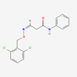 molecular formula C16H14Cl2N2O2 B2568976 3-{[(2,6-dichlorobenzyl)oxy]imino}-N-phenylpropanamide CAS No. 303996-41-0