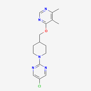 molecular formula C16H20ClN5O B2568977 4-((1-(5-Chloropyrimidin-2-yl)piperidin-4-yl)methoxy)-5,6-dimethylpyrimidine CAS No. 2320923-57-5