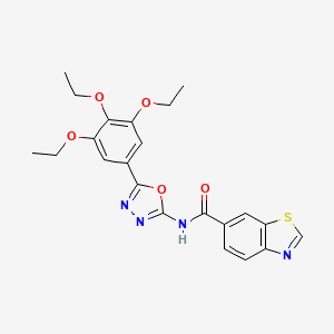 molecular formula C22H22N4O5S B2568984 N-(5-(3,4,5-triethoxyphenyl)-1,3,4-oxadiazol-2-yl)benzo[d]thiazole-6-carboxamide CAS No. 891130-71-5
