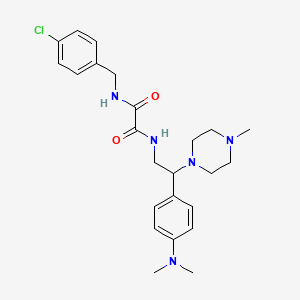 molecular formula C24H32ClN5O2 B2568985 N1-(4-chlorobenzyl)-N2-(2-(4-(dimethylamino)phenyl)-2-(4-methylpiperazin-1-yl)ethyl)oxalamide CAS No. 923065-19-4