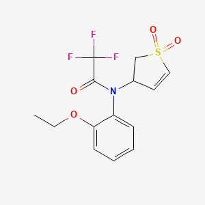 molecular formula C14H14F3NO4S B2568989 N-(1,1-二氧化-2,3-二氢噻吩-3-基)-N-(2-乙氧基苯基)-2,2,2-三氟乙酰胺 CAS No. 1017632-10-8