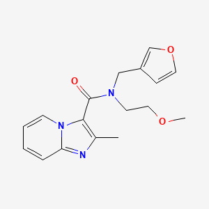 molecular formula C17H19N3O3 B2568991 N-(furan-3-ylmethyl)-N-(2-methoxyethyl)-2-methylimidazo[1,2-a]pyridine-3-carboxamide CAS No. 1448123-32-7