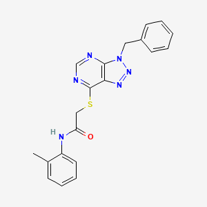 molecular formula C20H18N6OS B2568992 2-((3-benzyl-3H-[1,2,3]triazolo[4,5-d]pyrimidin-7-yl)thio)-N-(o-tolyl)acetamide CAS No. 863452-71-5