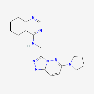 molecular formula C18H22N8 B2568999 N-{[6-(pyrrolidin-1-yl)-[1,2,4]triazolo[4,3-b]pyridazin-3-yl]methyl}-5,6,7,8-tetrahydroquinazolin-4-amine CAS No. 2034530-99-7