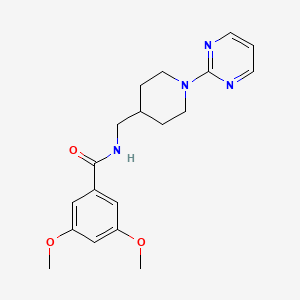 molecular formula C19H24N4O3 B2569001 3,5-dimethoxy-N-((1-(pyrimidin-2-yl)piperidin-4-yl)methyl)benzamide CAS No. 1234785-97-7
