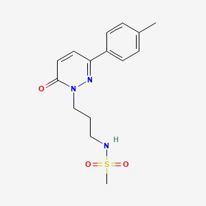 molecular formula C15H19N3O3S B2569004 N-(3-(6-酮-3-(对甲苯基)吡哒嗪-1(6H)-基)丙基)甲磺酰胺 CAS No. 1021075-78-4