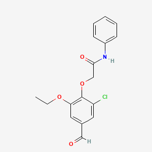 molecular formula C17H16ClNO4 B2569005 2-(2-chloro-6-ethoxy-4-formylphenoxy)-N-phenylacetamide CAS No. 792945-91-6
