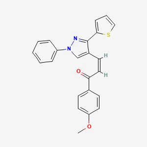 (Z)-1-(4-methoxyphenyl)-3-(1-phenyl-3-(thiophen-2-yl)-1H-pyrazol-4-yl)prop-2-en-1-one
