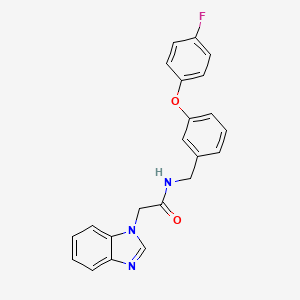 molecular formula C22H18FN3O2 B2569009 2-(1H-苯并[d]咪唑-1-基)-N-(3-(4-氟苯氧基)苄基)乙酰胺 CAS No. 1219842-09-7