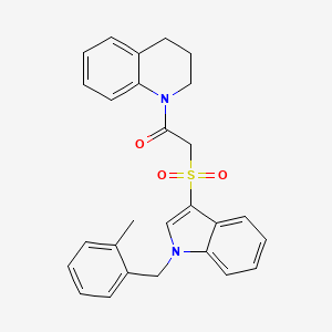 1-(3,4-dihydroquinolin-1(2H)-yl)-2-((1-(2-methylbenzyl)-1H-indol-3-yl)sulfonyl)ethanone