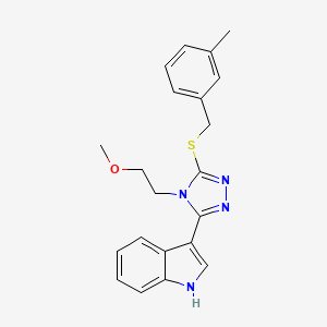3-(4-(2-methoxyethyl)-5-((3-methylbenzyl)thio)-4H-1,2,4-triazol-3-yl)-1H-indole