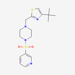 molecular formula C17H24N4O2S2 B2569032 4-(Tert-butyl)-2-((4-(pyridin-3-ylsulfonyl)piperazin-1-yl)methyl)thiazole CAS No. 1105236-53-0