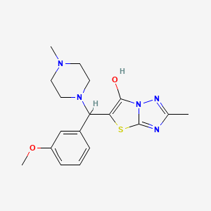 molecular formula C18H23N5O2S B2569033 5-((3-Methoxyphenyl)(4-methylpiperazin-1-yl)methyl)-2-methylthiazolo[3,2-b][1,2,4]triazol-6-ol CAS No. 851969-61-4
