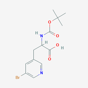 molecular formula C13H17BrN2O4 B2569035 3-(5-溴吡啶-3-基)-2-[(2-甲基丙烷-2-基)氧羰基氨基]丙酸 CAS No. 1379873-10-5
