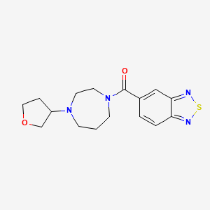 molecular formula C16H20N4O2S B2569046 Benzo[c][1,2,5]thiadiazol-5-yl(4-(tetrahydrofuran-3-yl)-1,4-diazepan-1-yl)methanone CAS No. 2310224-17-8