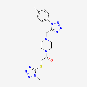 2-((1-methyl-1H-tetrazol-5-yl)thio)-1-(4-((1-(p-tolyl)-1H-tetrazol-5-yl)methyl)piperazin-1-yl)ethanone